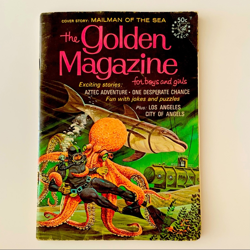 The Golden Magazine For Boys And Girls Mailman of The Sea 1968 Kids Magazine